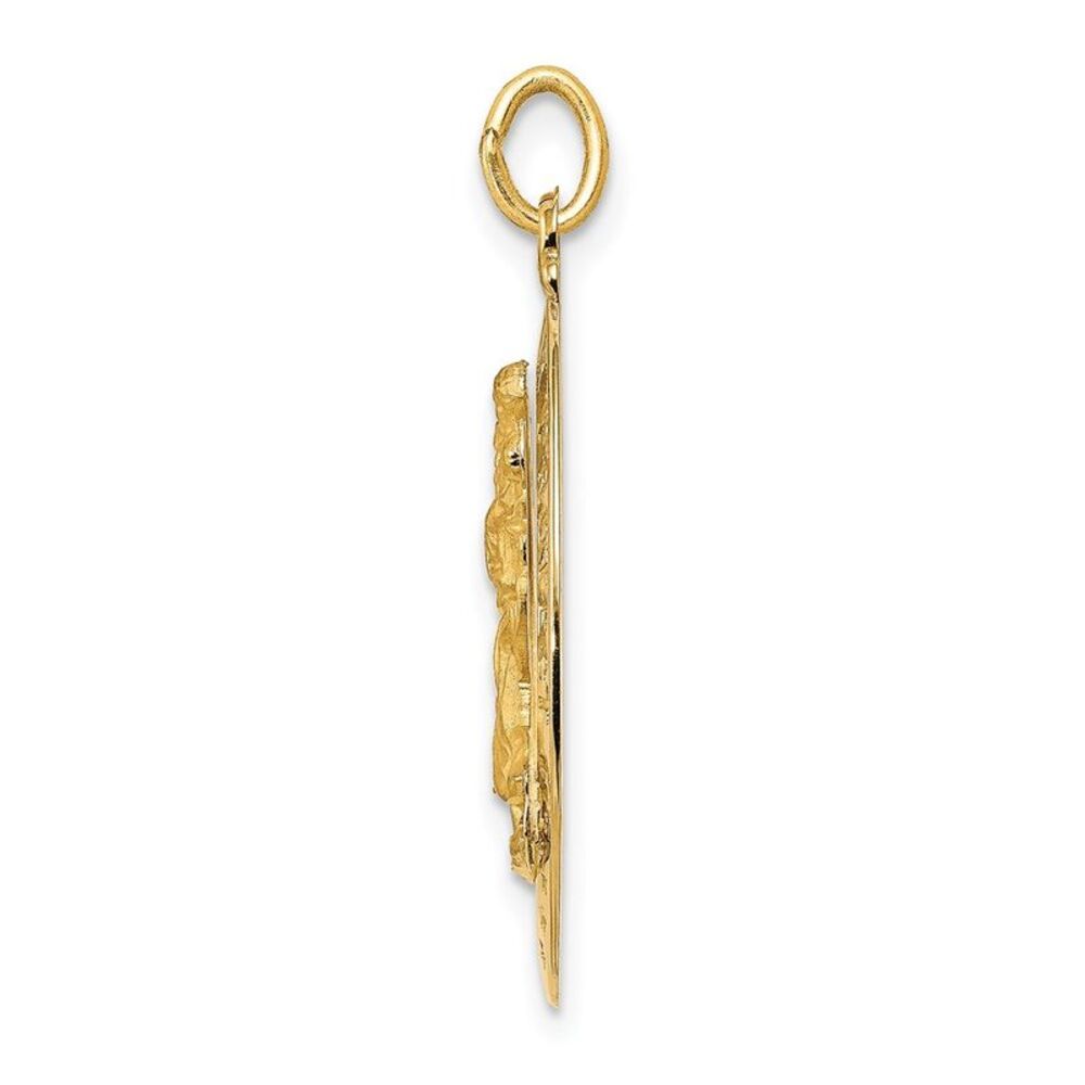 14k Yellow Gold Cutout Saint Christopher Medal Pendant, 15 x 28mm - Picture 2 of 5
